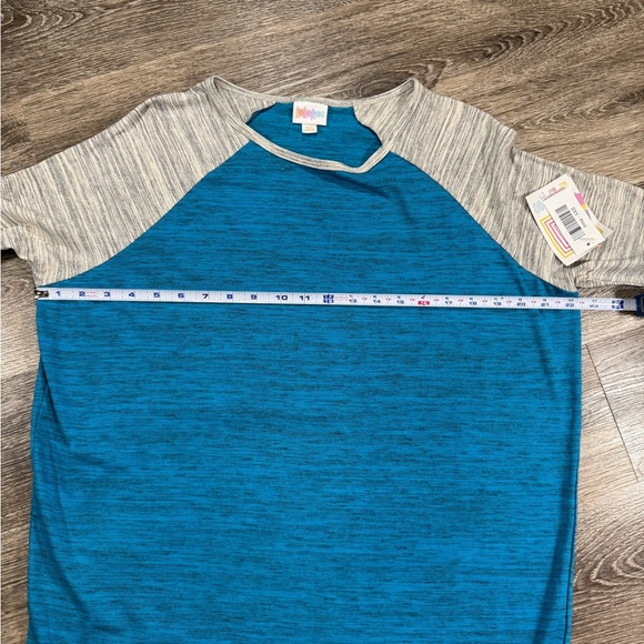 NWT Irma Blouse Blue with Gray Raglan short sleeves, sz:XXS - Picture 3 of 4